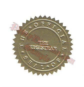 Fake transcripts embossed Registrar emblem
